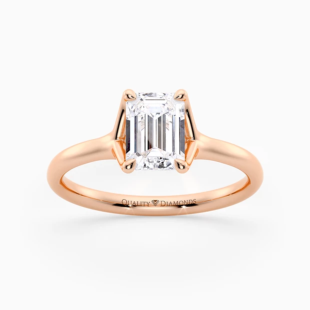 Emerald Aurelia Diamond Ring in 9K Rose Gold