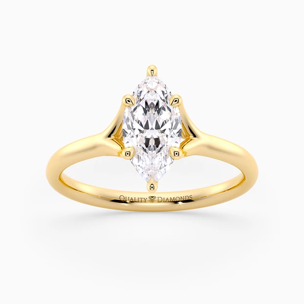 Marquise Aurelia Diamond Ring in 9K Yellow Gold