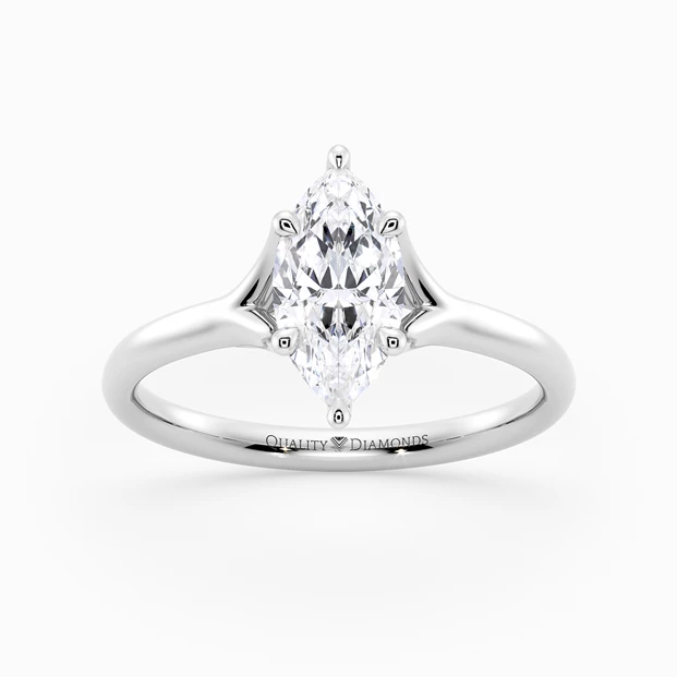 Marquise Aurelia Diamond Ring in Palladium