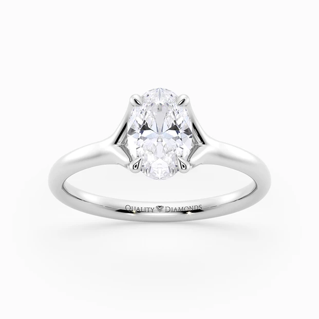 Oval Aurelia Diamond Ring in 9K White Gold