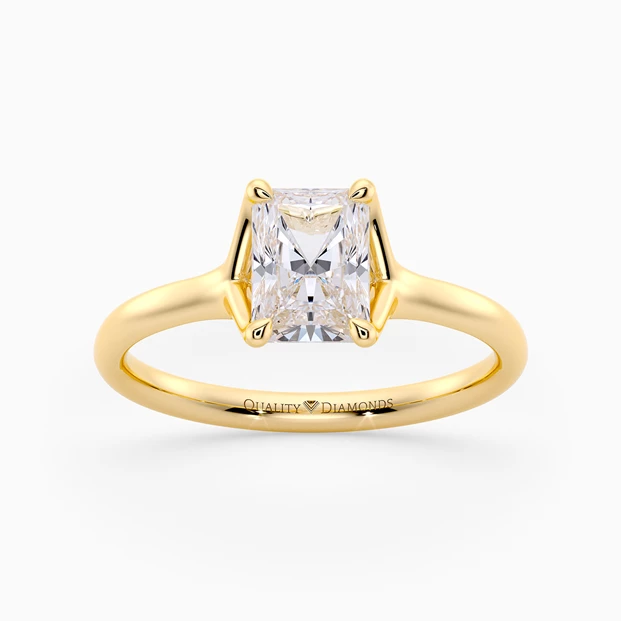 Radiant Aurelia Diamond Ring in 9K Yellow Gold