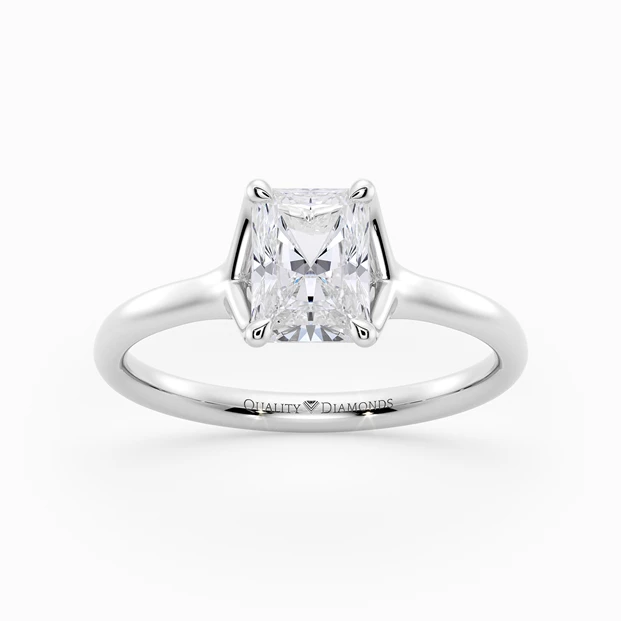 Radiant Aurelia Diamond Ring in 9K White Gold