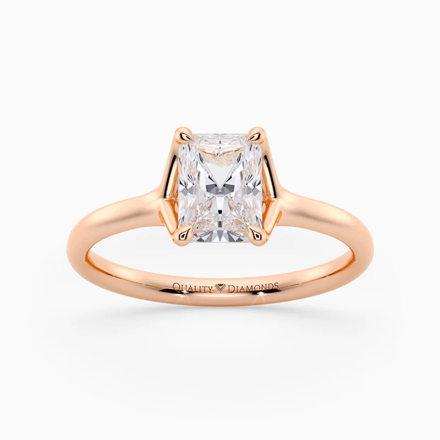 Radiant Aurelia Diamond Ring in 9K Rose Gold