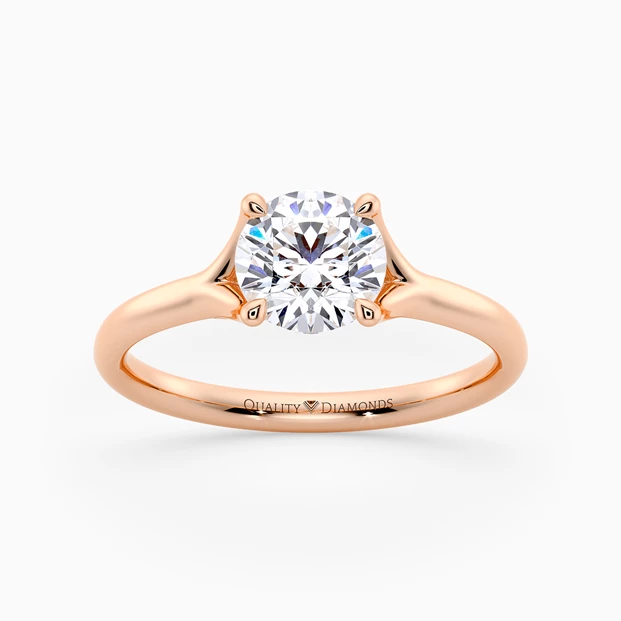 Round Brilliant Aurelia Diamond Ring in 9K Rose Gold