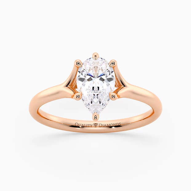 Pear Aurelia Diamond Ring in 9K Rose Gold