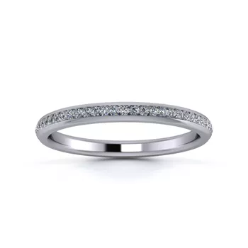 18K White Gold 2mm Half Channel Diamond Set Ring