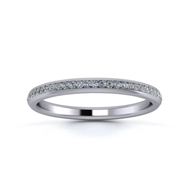 Platinum 2mm Half Channel Diamond Set Ring