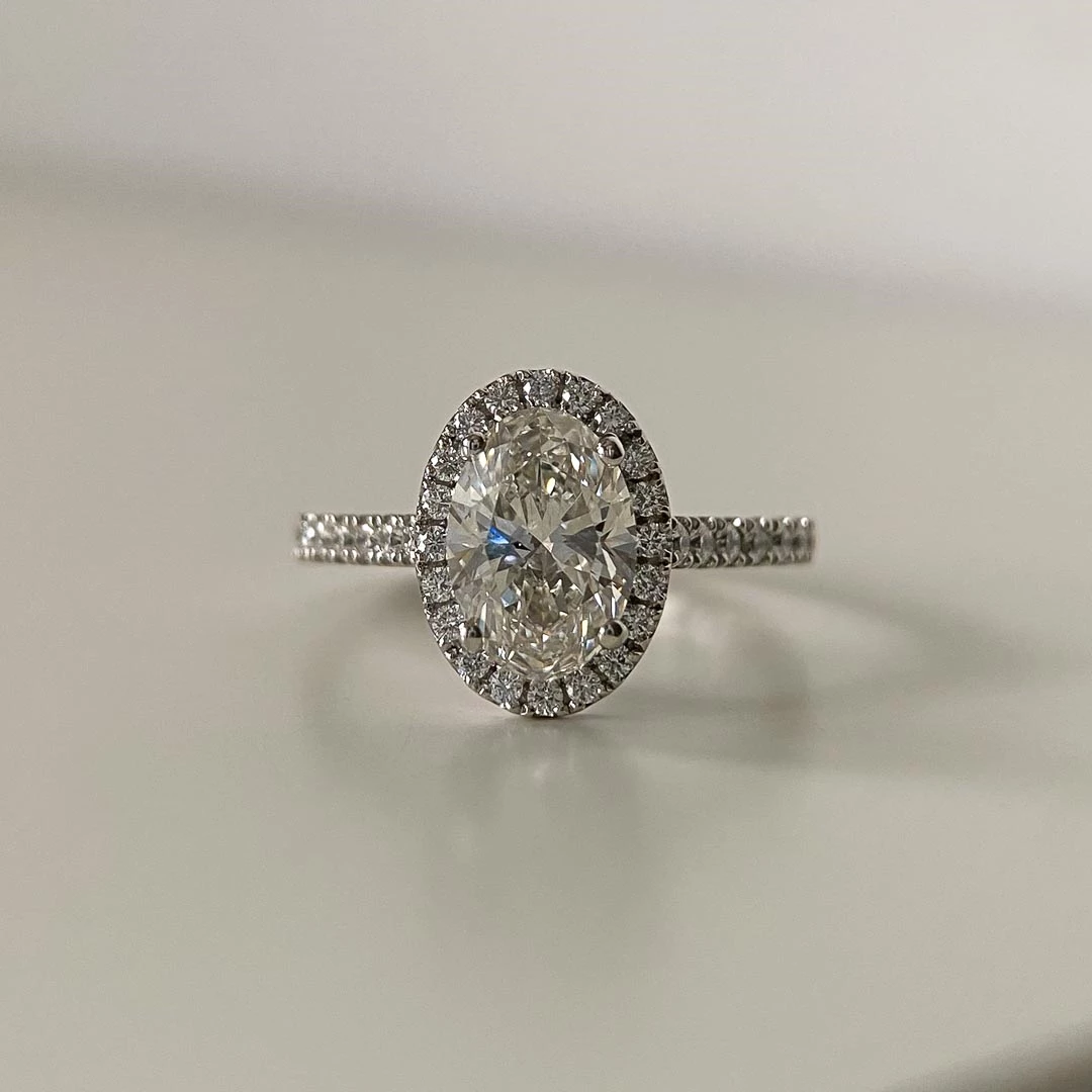 1.90ct Lab-Grown Oval Bijou Diamond Set Ring in Platinum