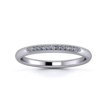 18K White Gold 2mm Quarter Channel Diamond Set Ring