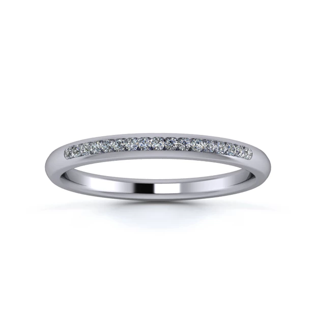 Platinum 2mm One Third Channel Diamond Set Ring