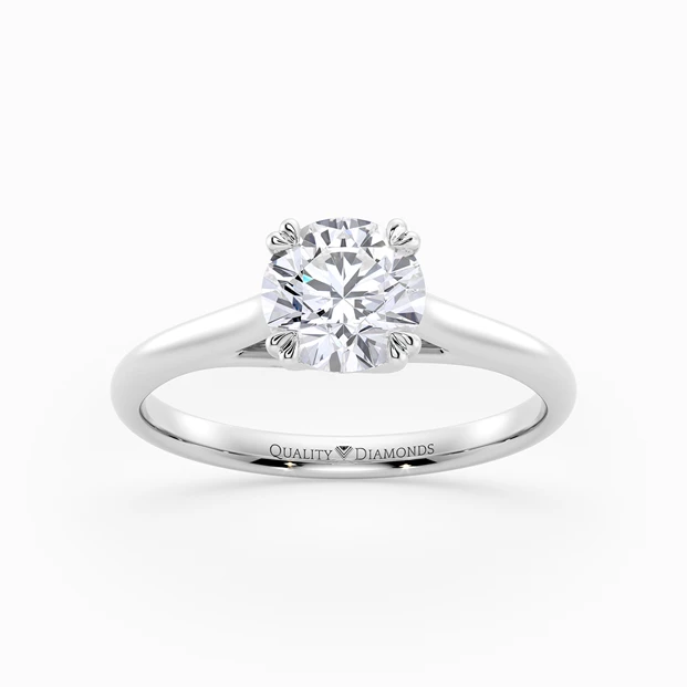 Round Brilliant Amore Diamond Ring in 9K White Gold