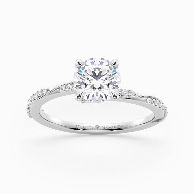 Diamond Set Round Brilliant Aracelli Diamond Ring in Palladium