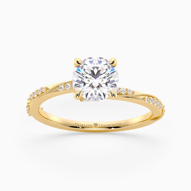 Diamond Set Round Brilliant Aracelli Diamond Ring in 9K Yellow Gold