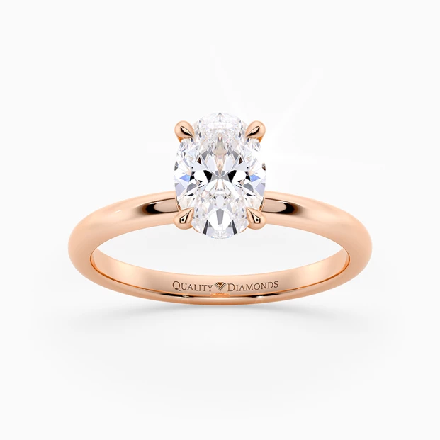 Oval Cuore Diamond Ring in 18K Rose Gold