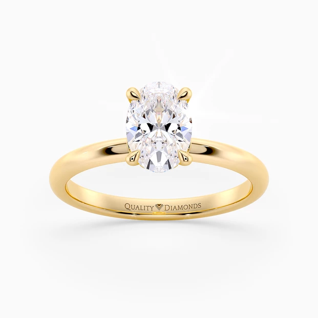 Oval Cuore Diamond Ring in 9K Yellow Gold