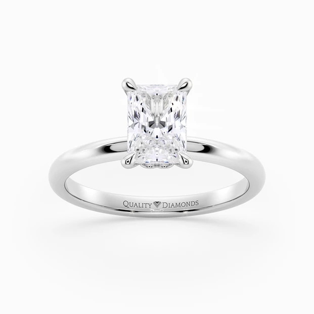 Radiant Cuore Diamond Ring in 9K White Gold