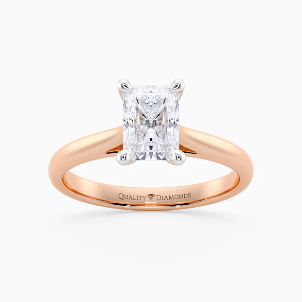 Diamond Set Radiant Romantico Diamond Ring in 9K Rose Gold