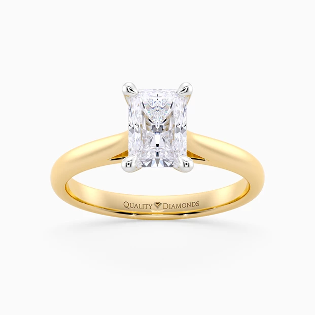 Diamond Set Radiant Romantico Diamond Ring in 9K Yellow Gold
