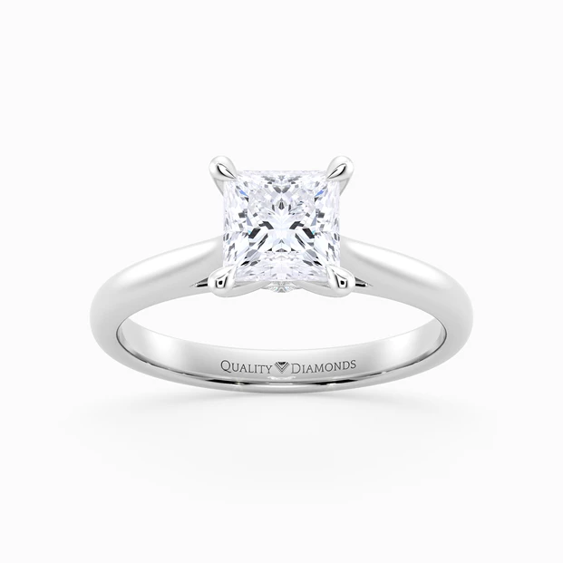 Diamond Set Princess Romantico Diamond Ring in Palladium