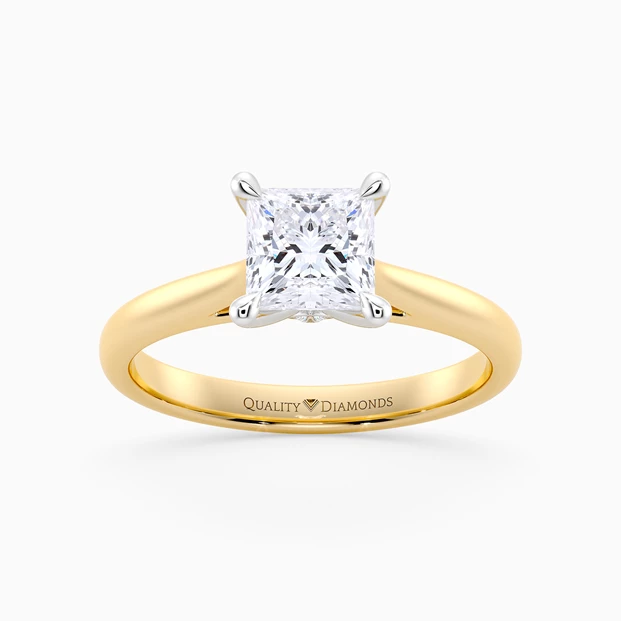Diamond Set Princess Romantico Diamond Ring in 9K Yellow Gold