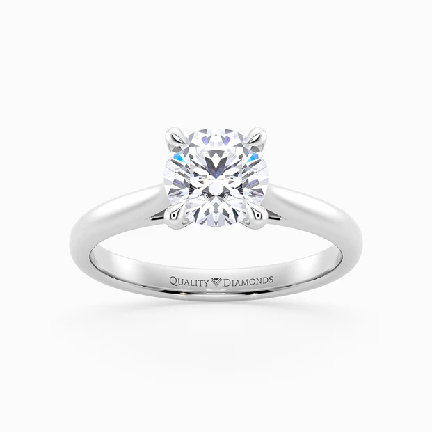Diamond Set Round Brilliant Romantico Diamond Ring in Palladium