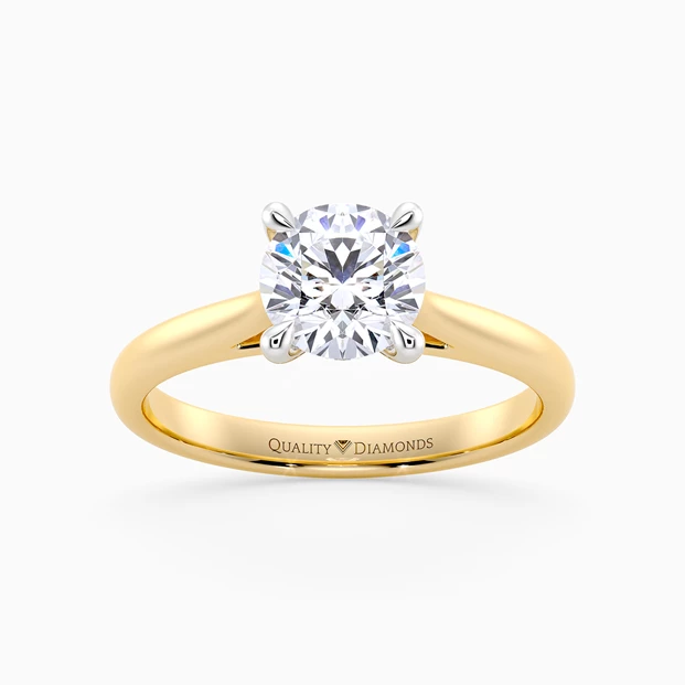 Diamond Set Round Brilliant Romantico Diamond Ring in 9K Yellow Gold