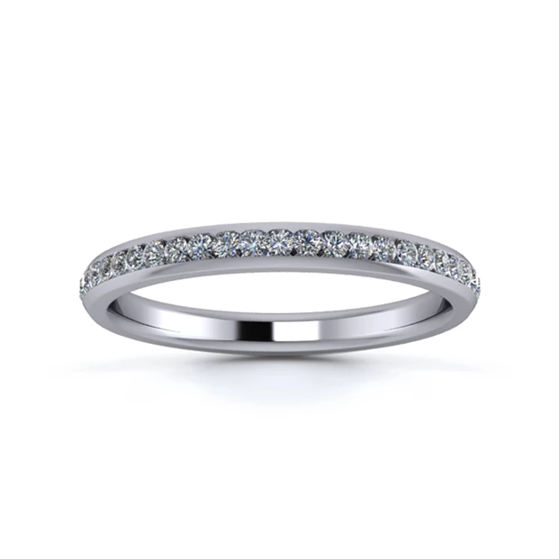 Platinum 2.2mm Full Channel Diamond Set Ring