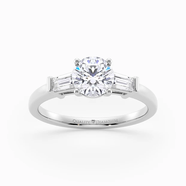 Diamond Set Round Brilliant Vida Diamond Ring in Palladium