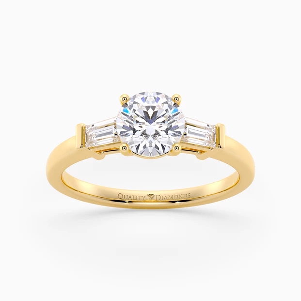 Diamond Set Round Brilliant Vida Diamond Ring in 9K Yellow Gold