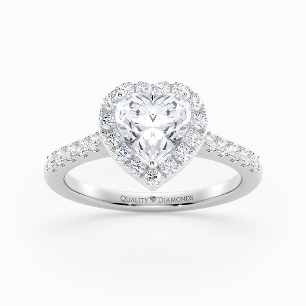 Diamond Set Heart Bijou Diamond Ring in Platinum