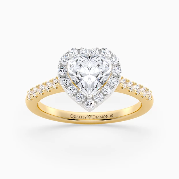 Diamond Set Heart Bijou Diamond Ring in 9K Yellow Gold