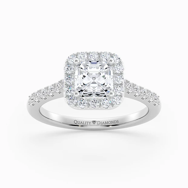 Diamond Set Asscher Bijou Diamond Ring in Platinum