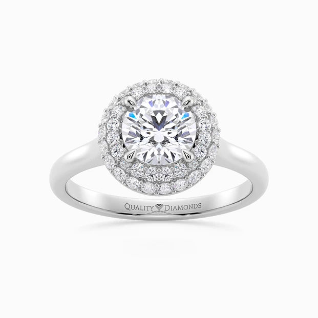 Diamond Set Round Brilliant Eclat Diamond Ring in 9K White Gold