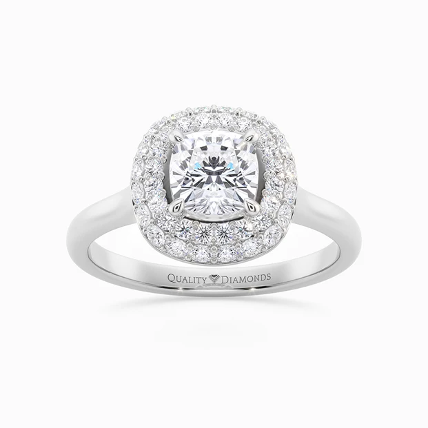 Diamond Set Cushion Eclat Diamond Ring in Platinum