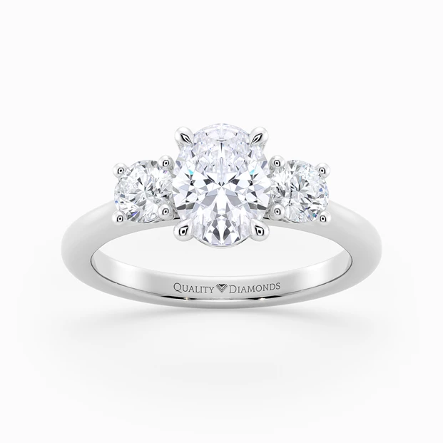 Oval Trilogy Noa Diamond Ring in Palladium