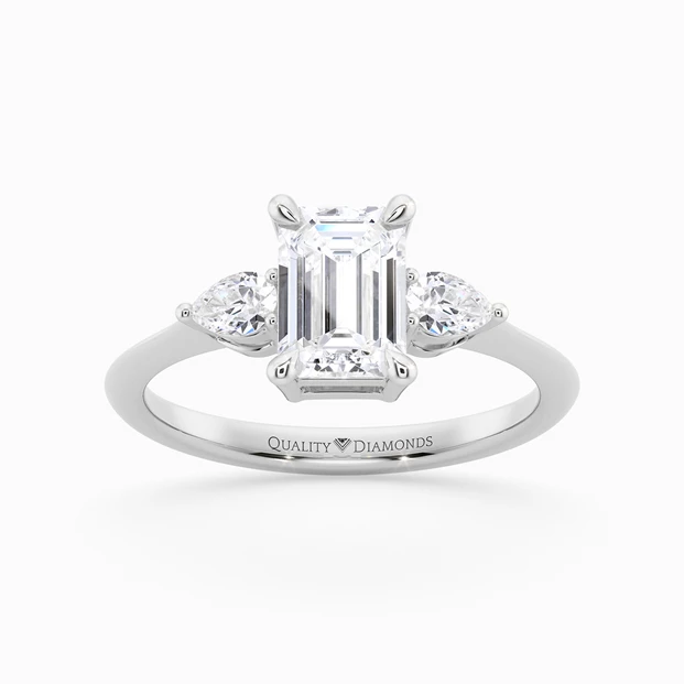 Emerald Trilogy Zahra Diamond Ring in Palladium