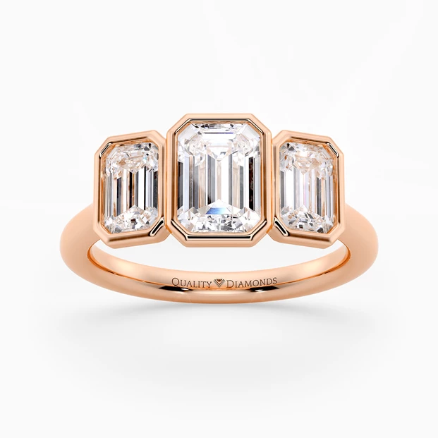 Emerald Trilogy Milada Diamond Ring in 9K Rose Gold