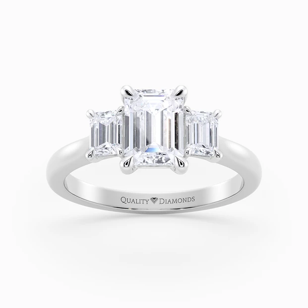 Emerald Trilogy Nayeli Diamond Ring in 9K White Gold