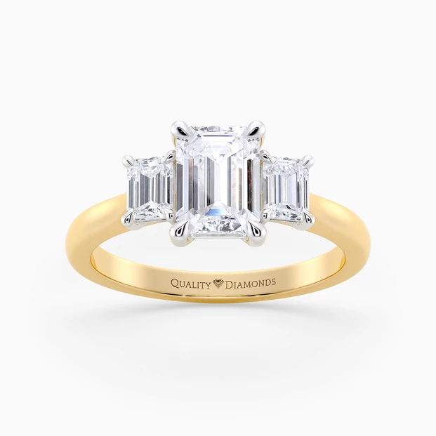Emerald Trilogy Nayeli Diamond Ring in 9K Yellow Gold