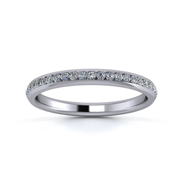 18K White Gold 2.2mm Three Quarters Channel Diamond Set Ring