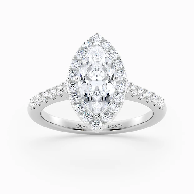 Diamond Set Marquise Bijou Diamond Ring in Platinum