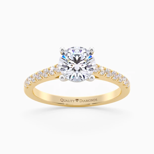 Diamond Set Round Brilliant Milena Diamond Ring in 9K Yellow Gold