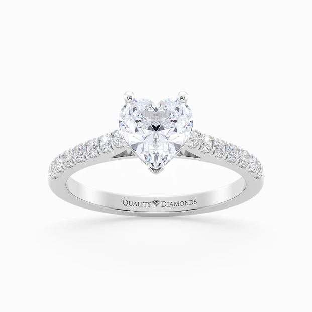 Diamond Set Heart Milena Diamond Ring in Platinum