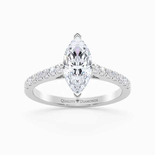 Diamond Set Marquise Milena Diamond Ring in Platinum