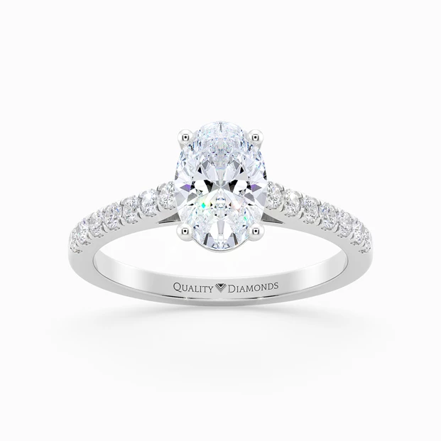 Diamond Set Oval Milena Diamond Ring in Platinum