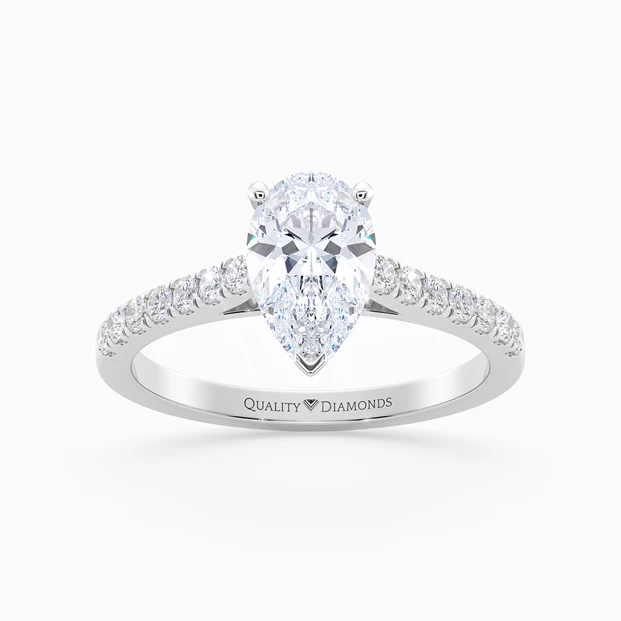 Diamond Set Pear Milena Diamond Ring in Platinum