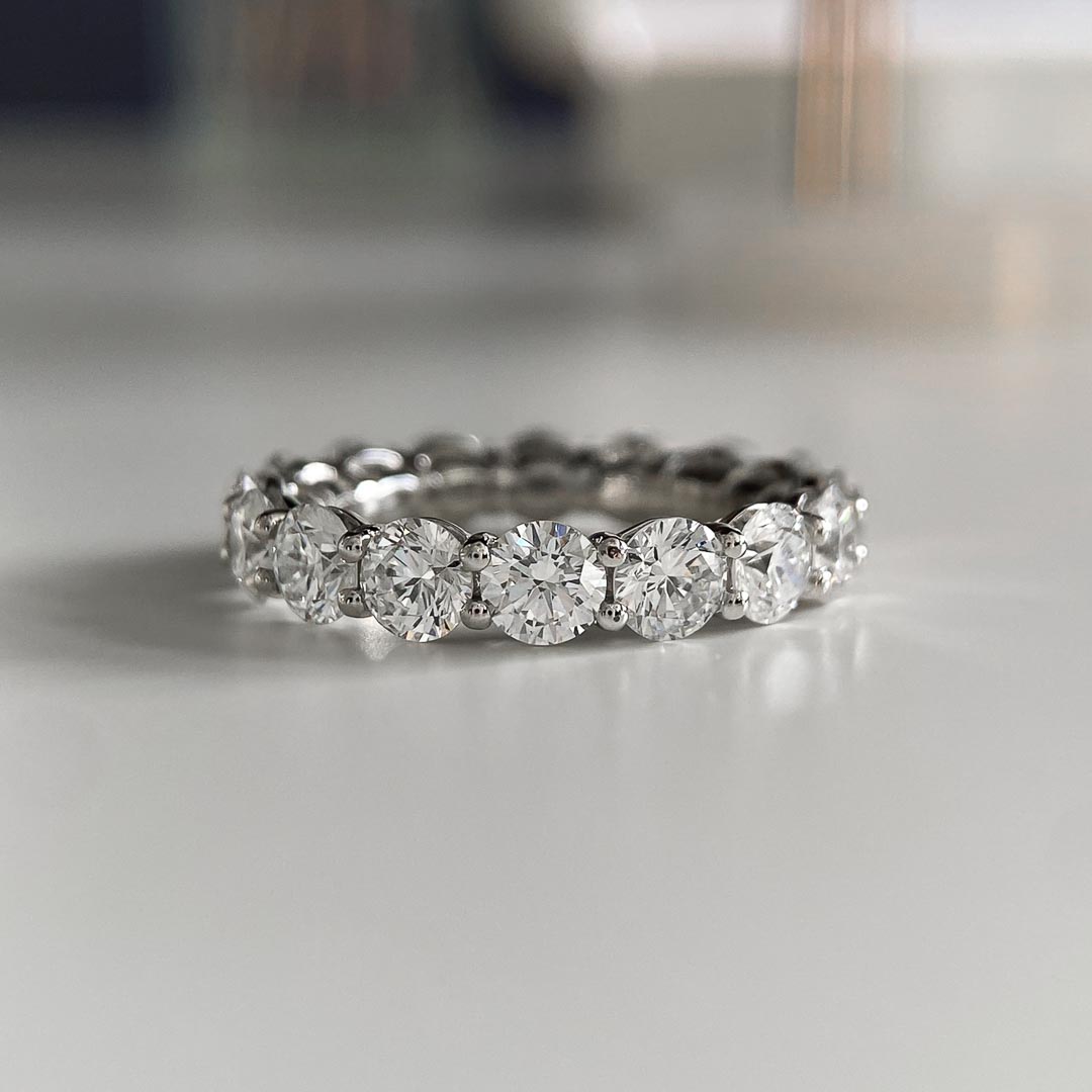Platinum 4.2mm Full Double Gallery Diamond Set Ring