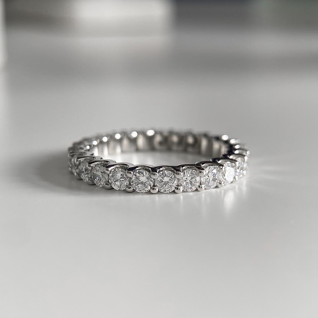 Platinum 2.7mm Full U Collet Set Diamond Ring