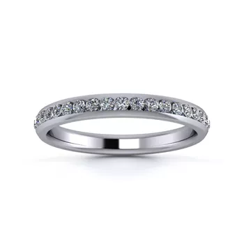 18K White Gold 2.5mm Half Channel Diamond Set Ring