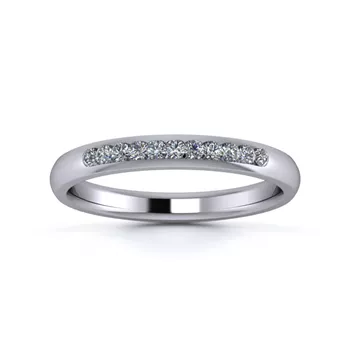 18K White Gold 2.5mm Quarter Channel Diamond Set Ring